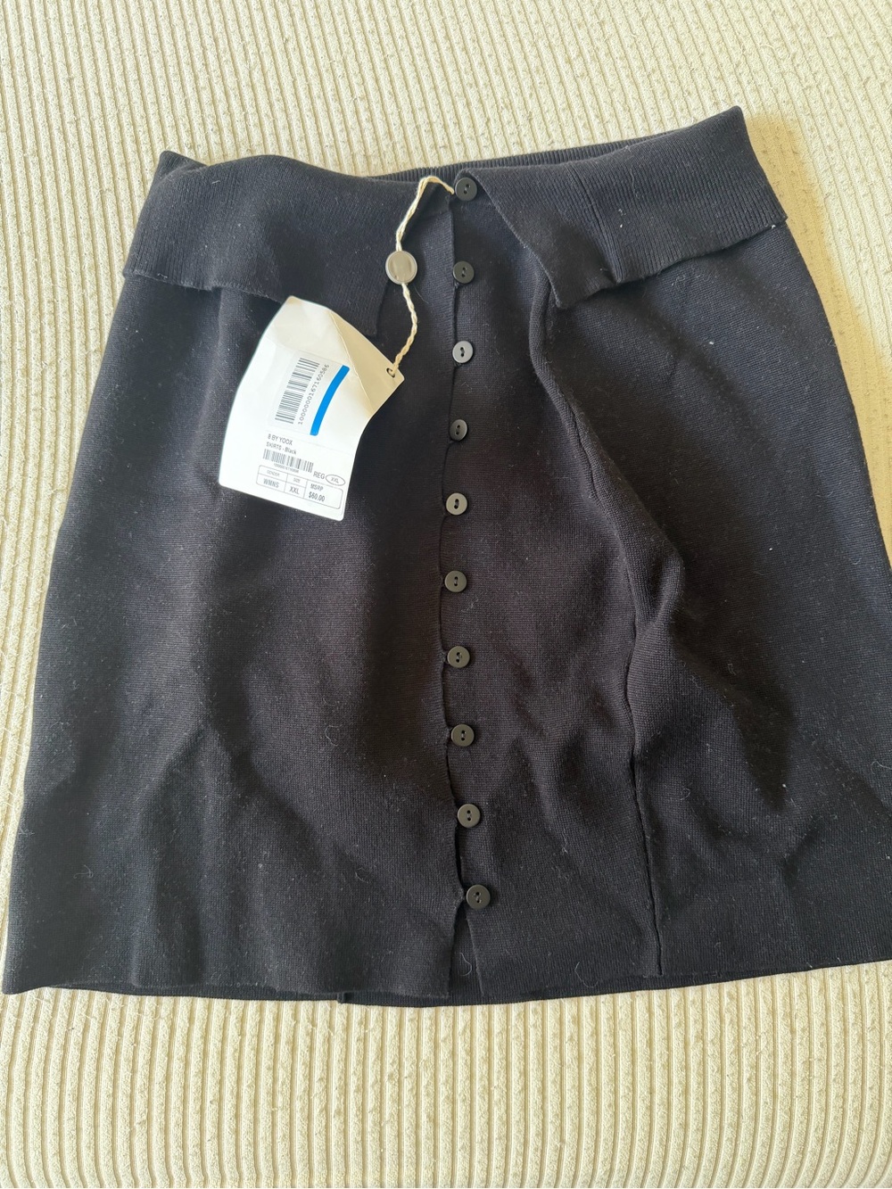 8 By Yoox Women's Black Button-Front Mini Skirt